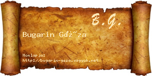 Bugarin Géza névjegykártya